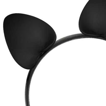 Fascia con orecchie di gatto Coquette Chic Desire, accessorio elegante in tessuto nero con dettagli divertenti e femminili