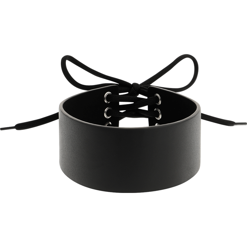 Girocollo in pelle vegana Coquette Chic Desire, collana elegante con design raffinato e dettagli in pelle nera.