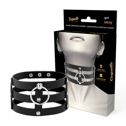 Girocollo in pelle vegano stile fetish di Coquette Accessories, accessorio chic e audace per look alternativi.