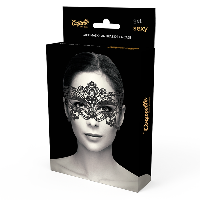 Maschera ampia in pizzo nero COQUETTE CHIC DESIRE, accessori elegante per costumi o eventi speciali