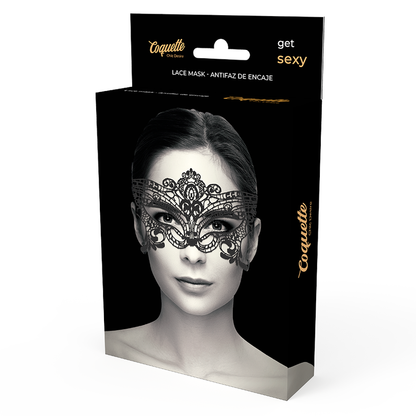 Maschera ampia in pizzo nero COQUETTE CHIC DESIRE, accessori elegante per costumi o eventi speciali