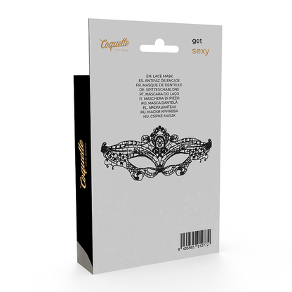 Maschera in pizzo nero COQUETTE CHIC DESIRE, elegante e raffinata, con dettagli sottili e delicati, perfetta per occasioni speciali.