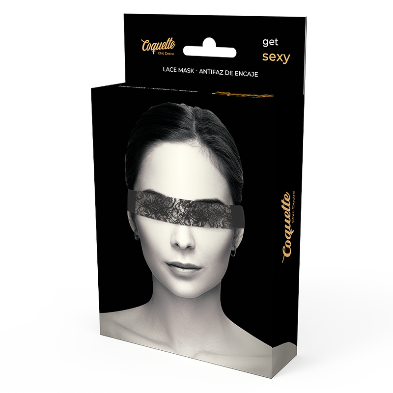 Maschera in pizzo nero con nastro della linea Coquette Chic Desire di Coquette Accessories, elegante e femminile.
