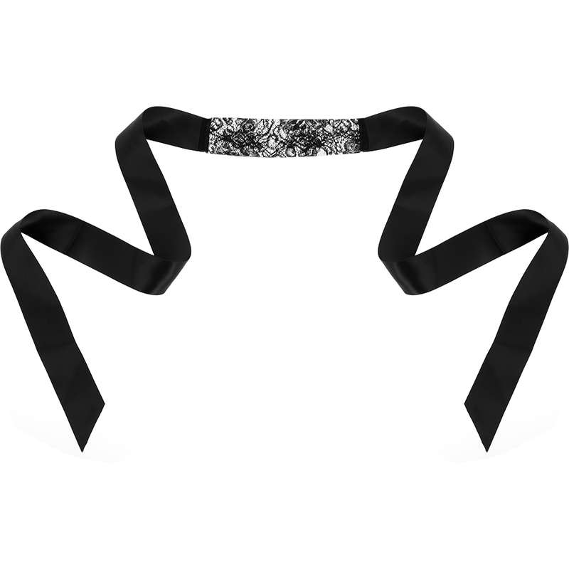 Maschera in pizzo nero con nastro, modello Coquette Chic Desire, accessori elegante e sofisticato per occasioni speciali.