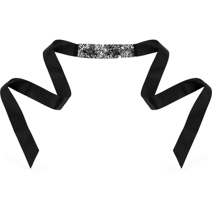 Maschera in pizzo nero con nastro, modello Coquette Chic Desire, accessori elegante e sofisticato per occasioni speciali.