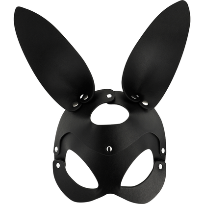 Maschera vegana in pelle Coquette Chic Desire con orecchie di coniglio, accessorio fashion elegante e originale.