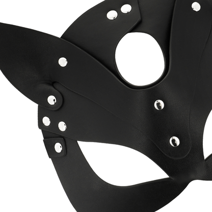 Maschera vegana in pelle con orecchie di gatto della linea Coquette Chic Desire, accessorio di moda per feste e cosplay