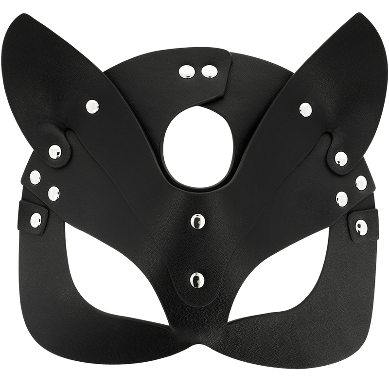 Maschera vegana in pelle Coquette Chic Desire con orecchie di gatto, accessorio di moda elegante e divertente per costume.