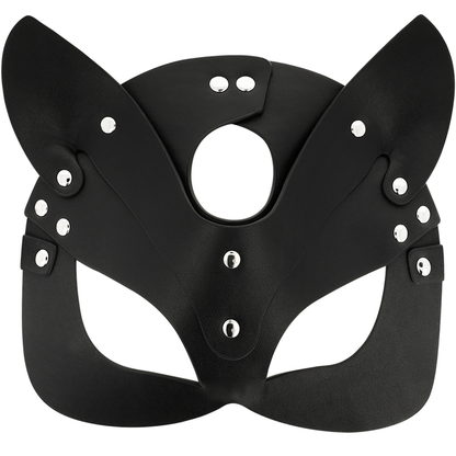 Maschera vegana in pelle Coquette Chic Desire con orecchie di gatto, accessorio di moda elegante e divertente per costume.