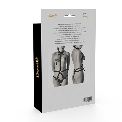 Set di lingerie Coquette Chic Desire con copritepì deluxe, dettagli eleganti e tessuti morbidi, mostra la parte superiore del set.