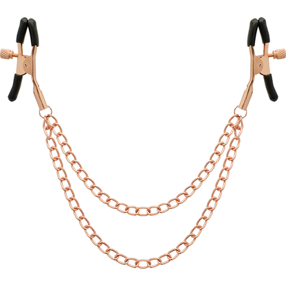 Clip per capezoli in metallo fantasia con catena, parte della collezione Coquette Chic Desire, design elegante e originale.