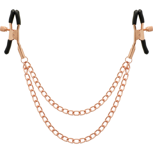 Clip per capezoli in metallo fantasia con catena, parte della collezione Coquette Chic Desire, design elegante e originale.