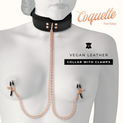 Collana con pinza per capezzoli Coquette Chic Desire in fantasia con fodera in neoprene, stile elegante e originale.