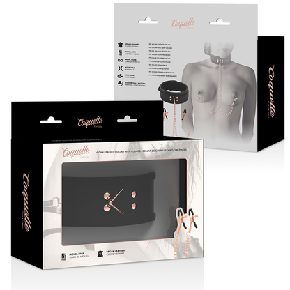 Collana con pinza per capezzoli Coquette Fantasy, fantasia con fodera in neoprene, stile chic ed elegante.