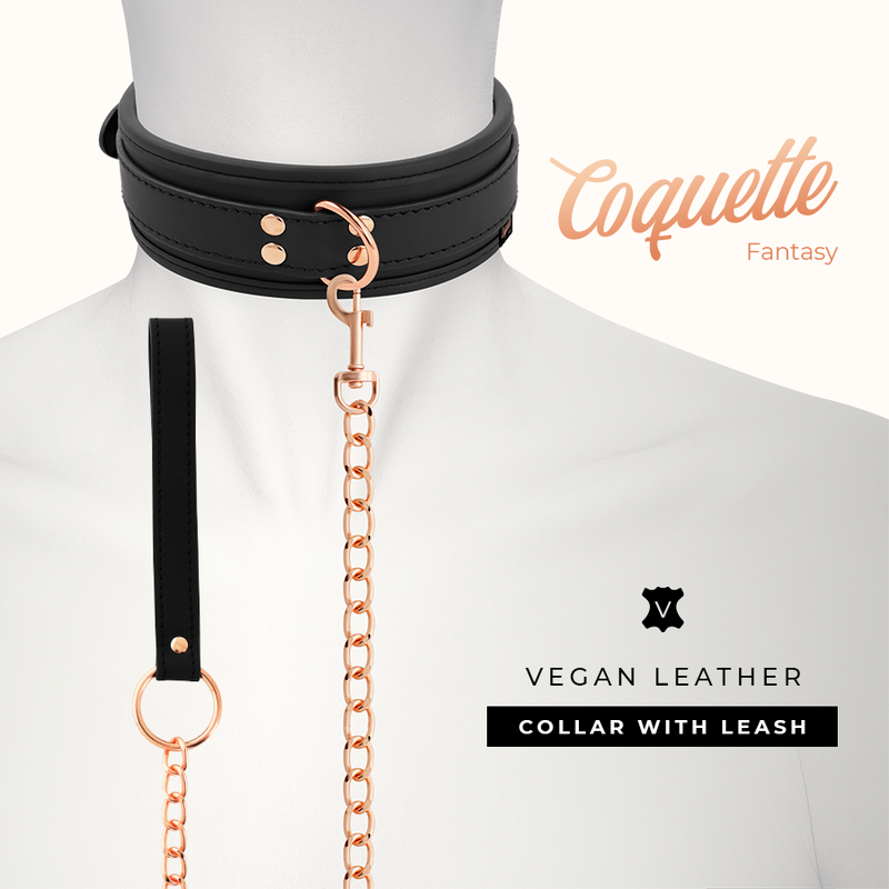 Collana in pelle fantasia vegana Coquette Fantasy con cinturino e fodera in neoprene, elegante accessorio moda femminile.