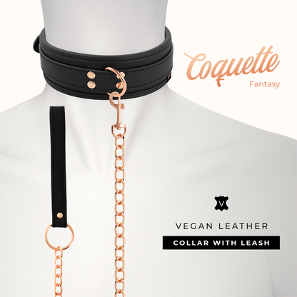 Collana in pelle fantasia vegana Coquette Fantasy con cinturino e fodera in neoprene, elegante accessorio moda femminile.