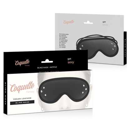 Maschera fantasiosa vegana in pelle COQUETTE CHIC DESIRE con fodera in neoprene, stile elegante e moderno.