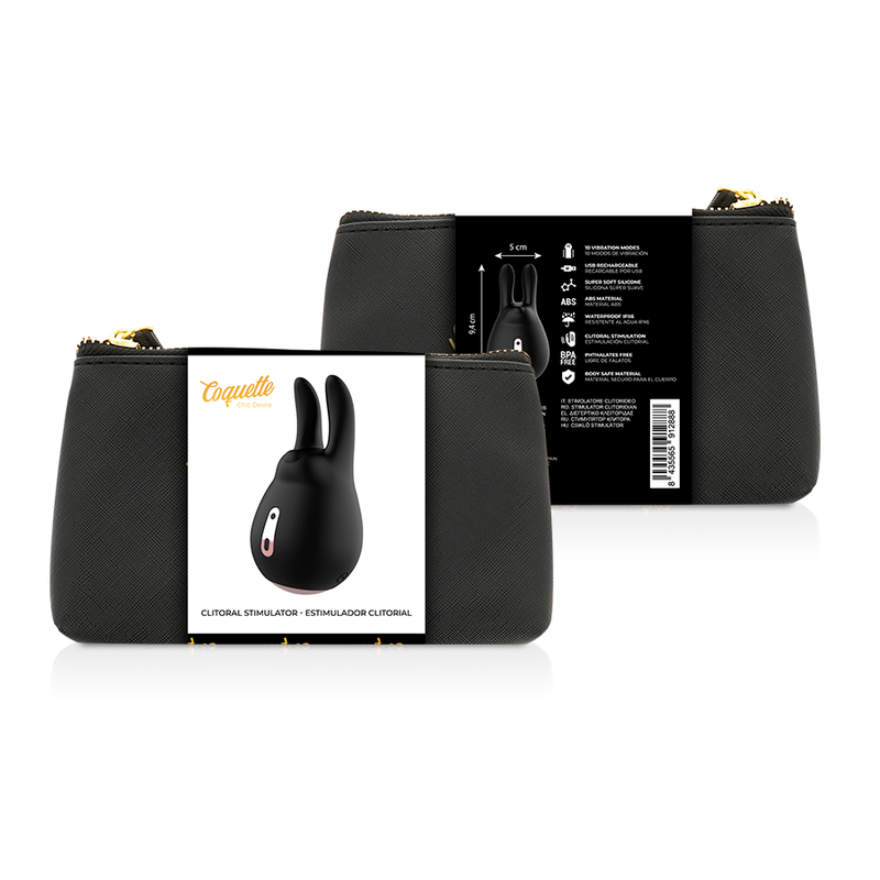 Stimolatore clitorideo Nero e Oro Coquette Chic Desire di Coquette Toys, design elegante e dettagli raffinati.