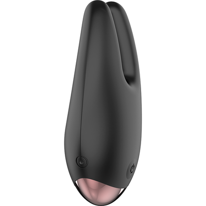 Stimolatore clitoride Coquette Chic Desire nero e oro di Coquette Toys, con dettagli eleganti e design ergonomico.
