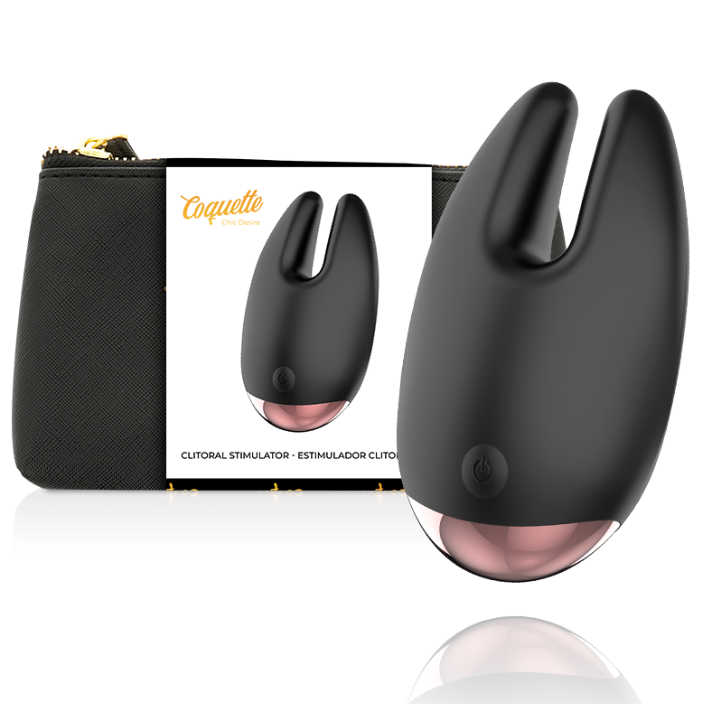 Stimolatore clitorideo COQUETTE CHIC DESIRE COQUETTE TOYS nero e oro, design elegante e dettagli raffinati.