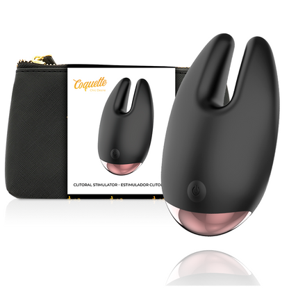 Stimolatore clitorideo COQUETTE CHIC DESIRE COQUETTE TOYS nero e oro, design elegante e dettagli raffinati.