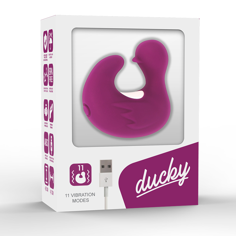 CoverMe DuckyMania stimolante in silicone, dito anatra ricaricabile, elegante accessorio per il piacere personale