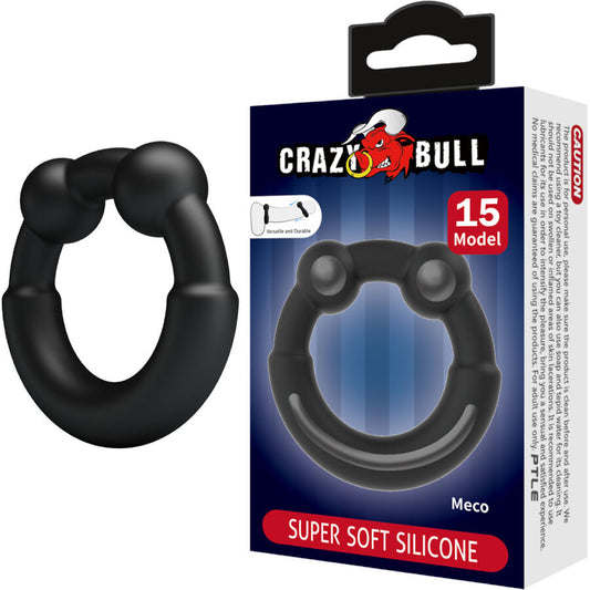 Anello in silicone Crazy Bull Meco Modello 15, color nero, con logo Crazy Bull, visibile in primo piano.