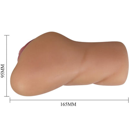 Modello CRAZY BULL Eliana, dildo mulatto con aperture vaginali e anali, realistico e dettagliato, per adulti.