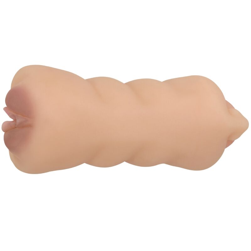 Masturbatore Crazy Bull a forma di Sarah con doppia entrata, realistico e dettagliato, in silicone morbido e resistente.