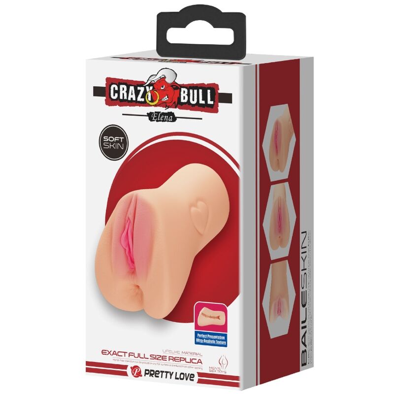 Mastubatore a forma di vagina di Elena di Crazy Bull, materiale realistico e dettagliato, per uso privato e intimo.