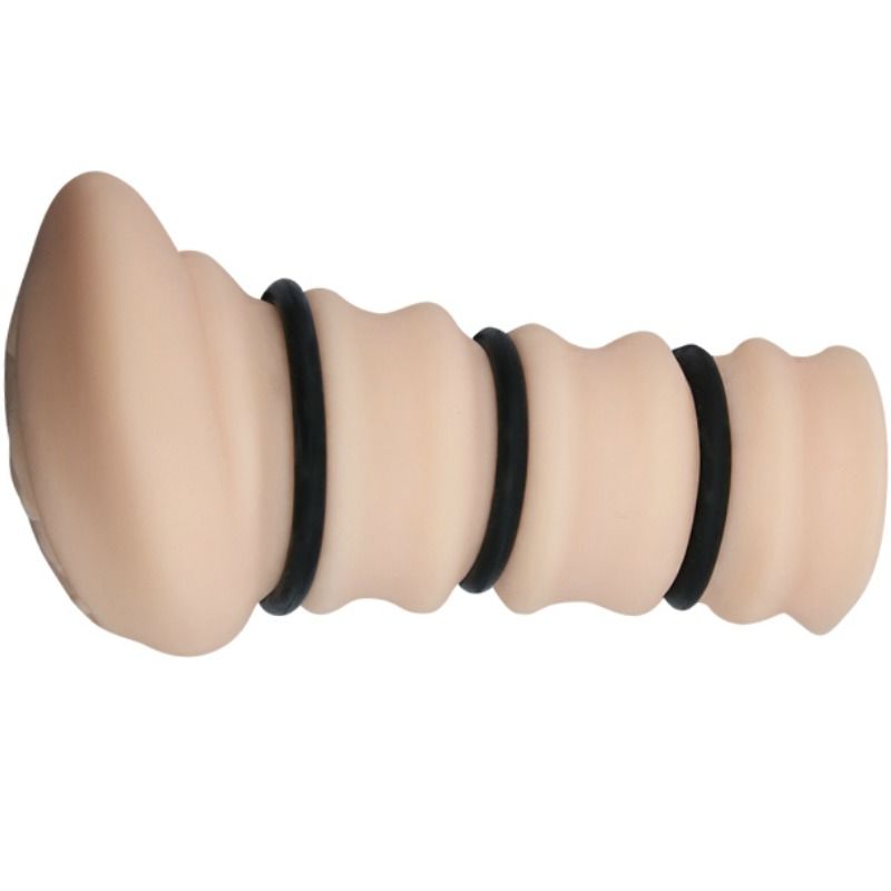 Masturbatore CRAZY BULL con anelli vagina, modello 2, dettagli realistici e materiali morbidi, per piacere e stimolazione.