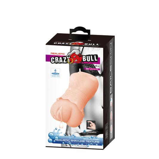 Masturbatore Crazy Bull in pelle acqua modello Vagina 2, dettaglio interno realistico e morbido, per piacere personale.