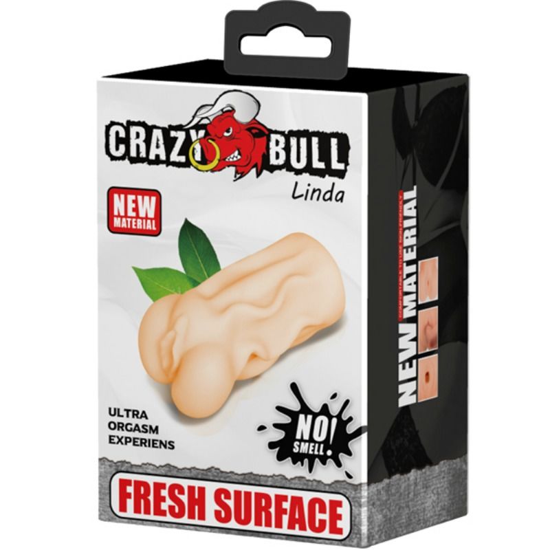 Masturbatore Crazy Bull Linda Vagina, 13,7 cm, realistico e dettagliato, prodotto per il piacere maschile, con design anatomico.