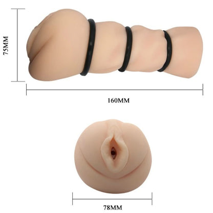 Masturbatore vagina con anelli del marchio CRAZY BULL, dettagli realistici e superficie morbida, per uso personale.