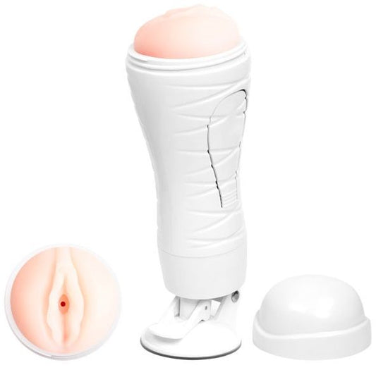 Masturbatore vaginale ricaricabile CRAZY BULL Flora, dettagli realistici e materiale morbido, per esperienze intime.