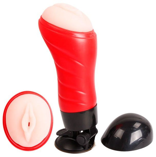 Masturbatore Crazy Bull con vagina e base, morbido e realistico, per piacere intimo maschile, in silicone di alta qualità.