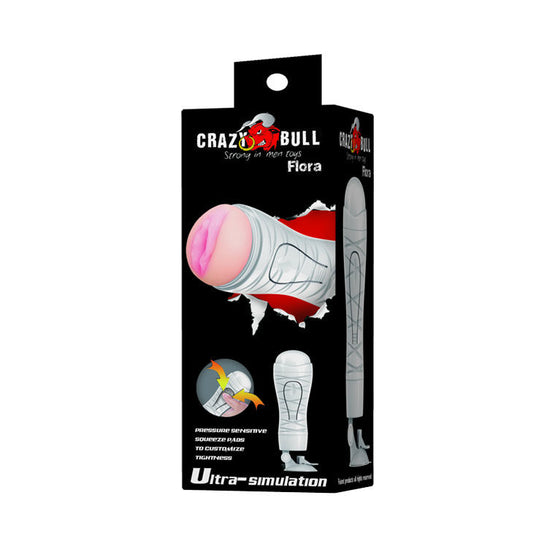 Masturbatore Crazy Bull Vagina Flora con base, dettagli realistici e morbidi per un'esperienza autentica.