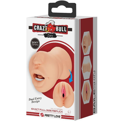 Masstubatore Crazy Bull Zoey a forma di vagina con doppia entrata, dettagli realistici e design ergonomico