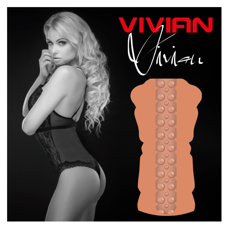 Masturbatore vagina Vivian della linea Cyber Girls by JamyJob, dettaglio interno realistico, design in materiale morbido e dettagliato