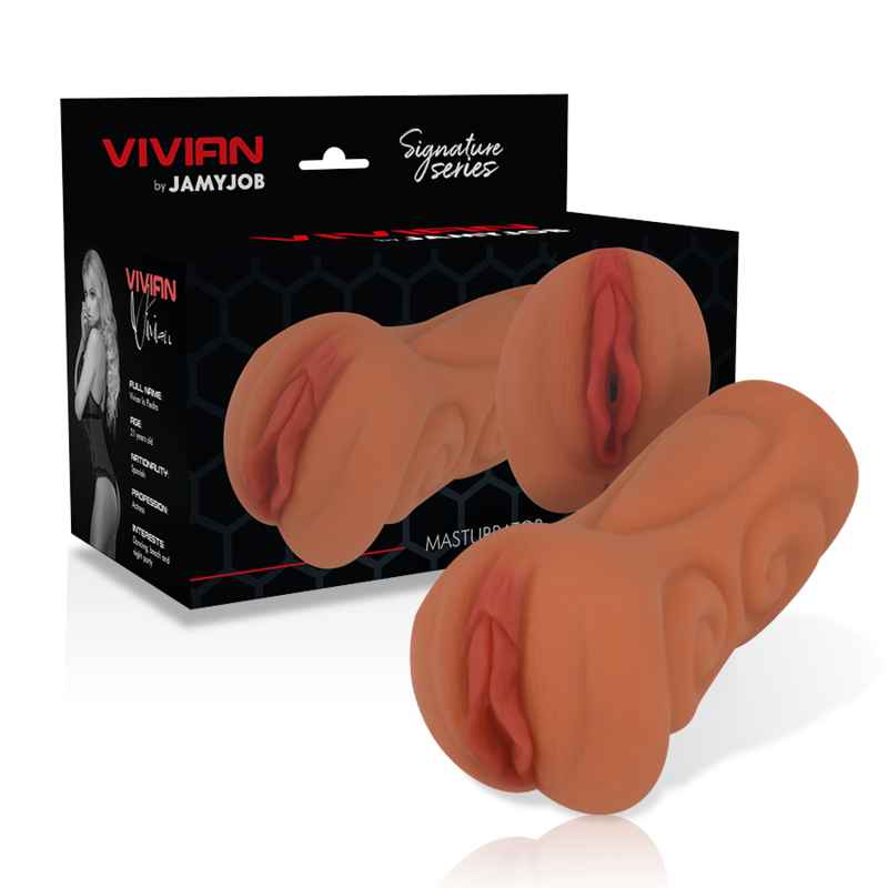 Masturbatore vagina Vivian di Cyber Girls by JamyJob, dettaglio realistico e morbido in silicone, per uso erotico.
