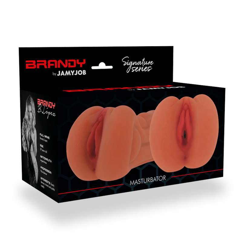 Masturbatore vagina Cyber Girls by Jamyjob Signature Brandy, dettaglio realistico e morbido, con texture interna visibile.