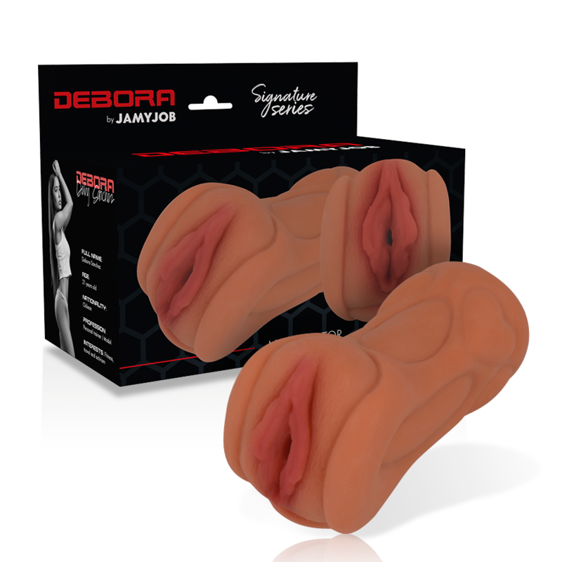 Masturbatore vagina Debora della linea Cyber Girls by JamyJob, dettaglio realistico e morbido, design elegante e compatto.