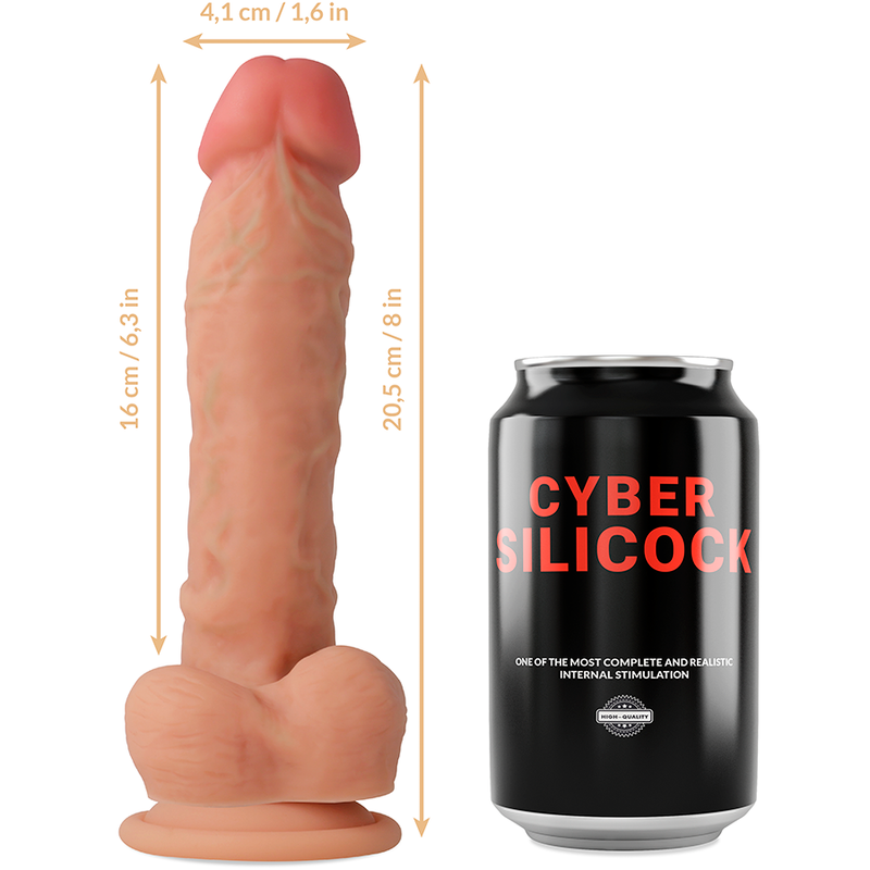 Silicone liquid strap-on Magnus CYBER SILICOCK, 20,5 cm con 3 anelli in omaggio, prodotto per uso intimo e sesso sicuro.
