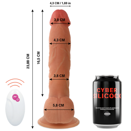 Telecomando realistico Cyber Silicock Master Ben, lunghezza 23,88 cm, con dettagli realistici e finitura in silicone.