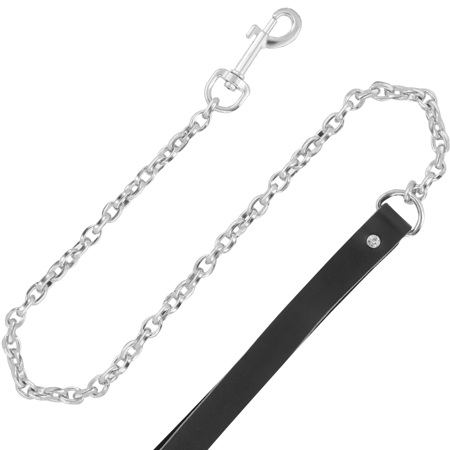 Collana in pelle di alta qualità con guinzaglio DARKNESS BONDAGE, accessorio elegante e resistente per il bondage.