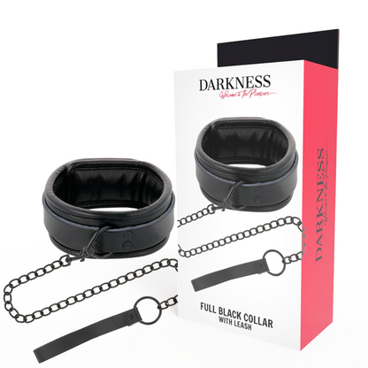 Collana nera DARKNESS BONDAGE con catena in metallo, stile elegante e dal design semplice, visibile in primo piano.