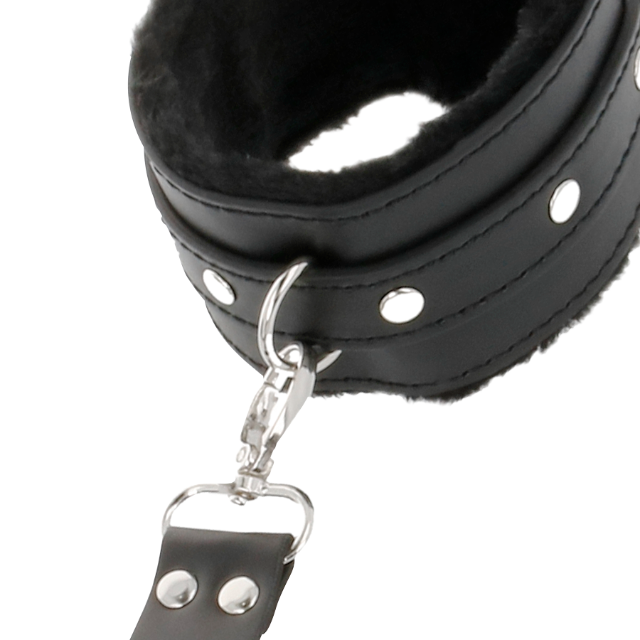 Manette in pelle nere Darkness Bondage per mani e piedi, accessori di bondage in stile elegante e resistente.