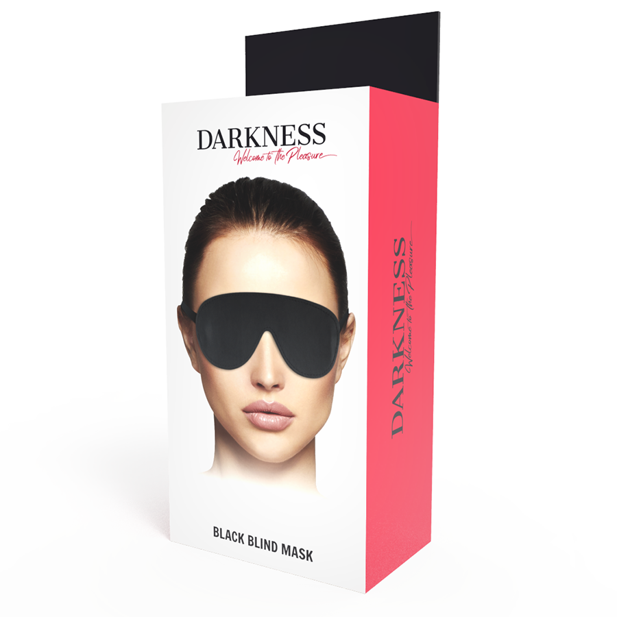 Maschera nera di alta qualità Darkness Bondage, in tessuto resistente con dettagli eleganti, ideale per giochi di ruolo e costumi.