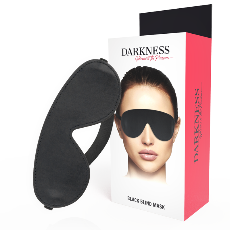 Maschera nera di alta qualità Darkness Bondage, copertura completa per il viso, in stile bondage, con dettagli robusti e materiali resistenti.