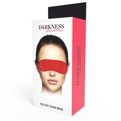 Maschera rossa liscia DARKNESS BONDAGE, copertura completa per il viso in materiale morbido e lucido.